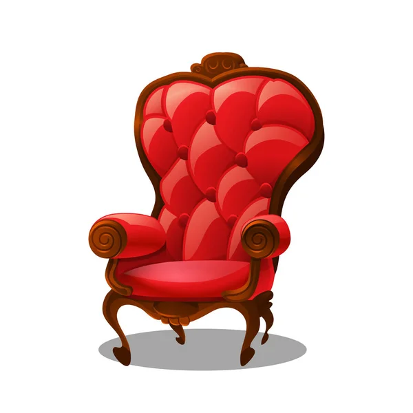 Rajzfilm vintage piros fotel — Stock Vector