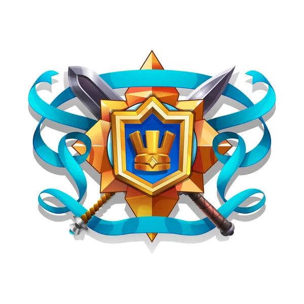 Cartoon golden achievement coat of arms — Stock Vector