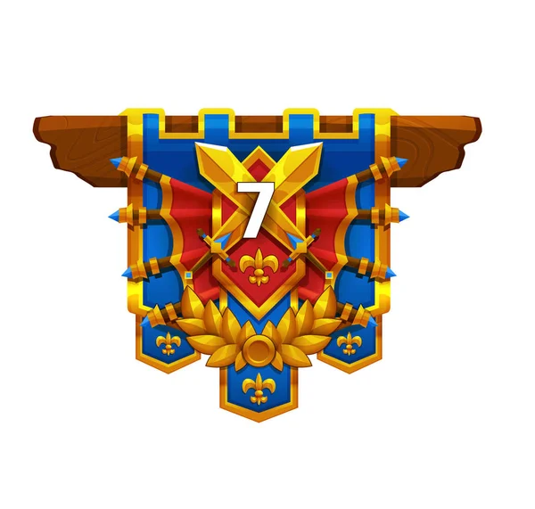 Cartoon achievement coat of arms — Stock Vector