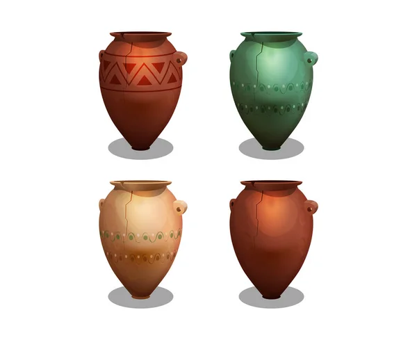 Set amphora Yunani kuno - Stok Vektor