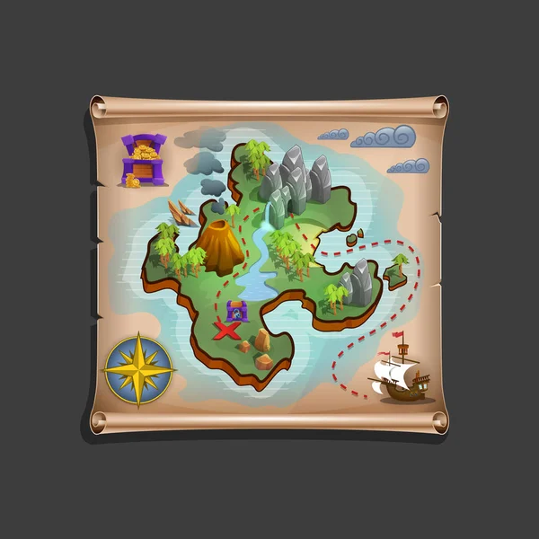 Πειρατής θησαυρός χάρτη — Διανυσματικό Αρχείο
