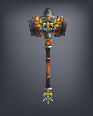 Fantasy hammer weapon  clipart