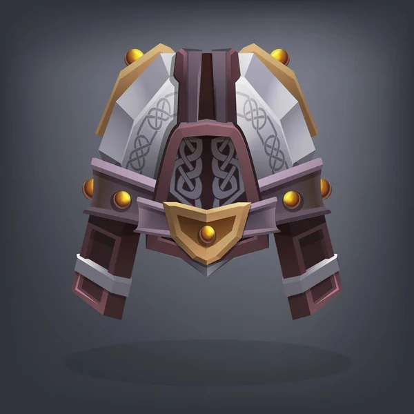 Iron fantasy armor helmet — Stock Vector