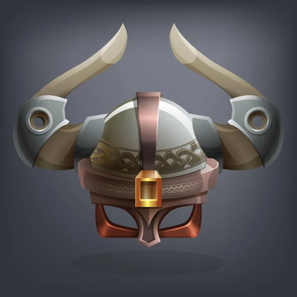 Casco de armadura de fantasía de hierro — Vector de stock