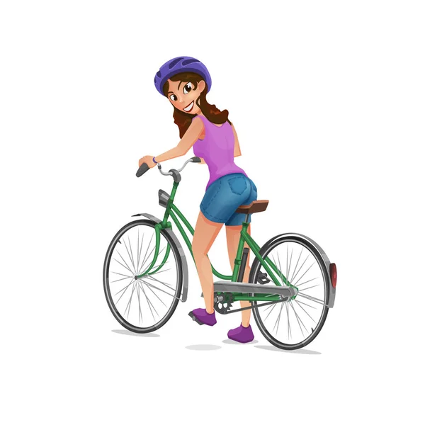 Happy young cyclist — Stock Vector