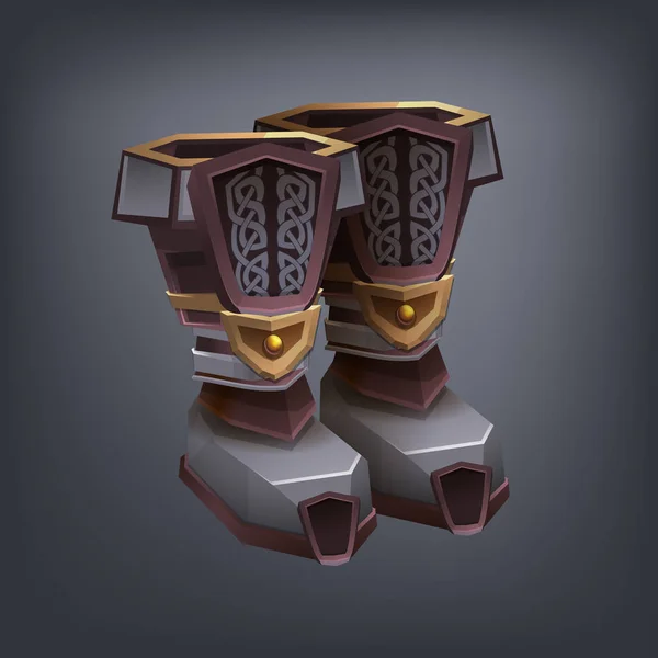 Bottes en fer fantaisie armure — Image vectorielle