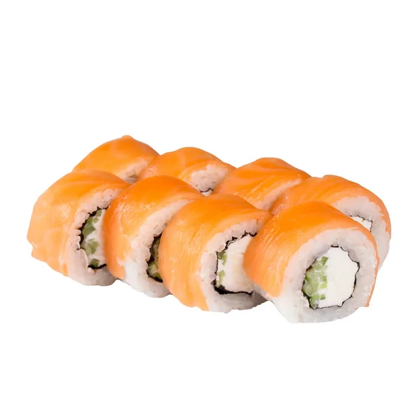 Sushi Set Primo Piano Isolato Sfondo Bianco — Foto Stock