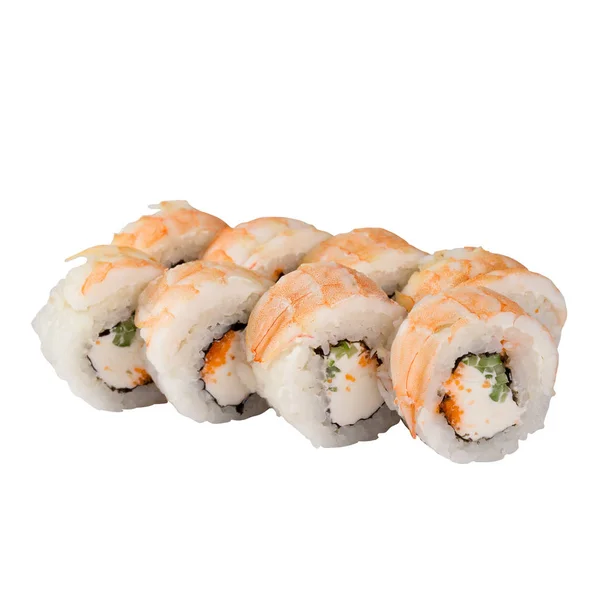 Sushi Set Primo Piano Isolato Sfondo Bianco — Foto Stock