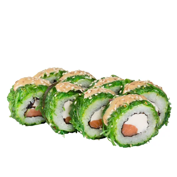 Sushi Set Close Isolé Sur Fond Blanc — Photo