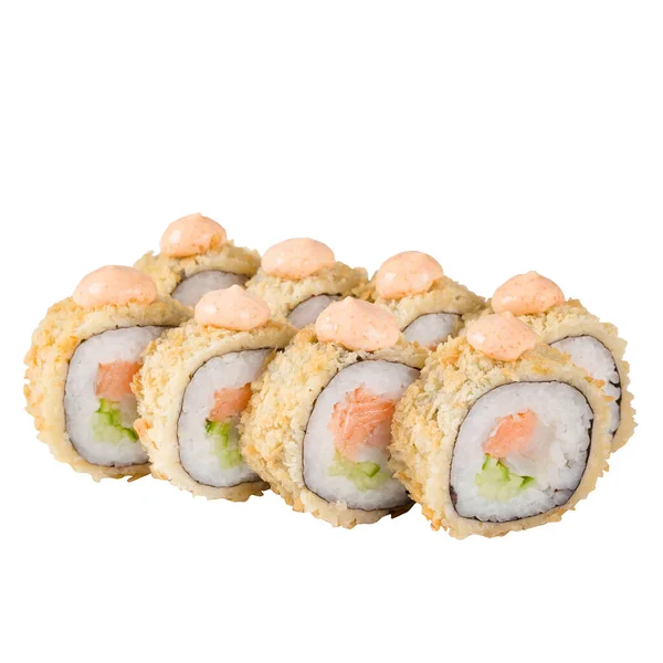 Sushi Set Detailně Izolované Bílém Pozadí — Stock fotografie