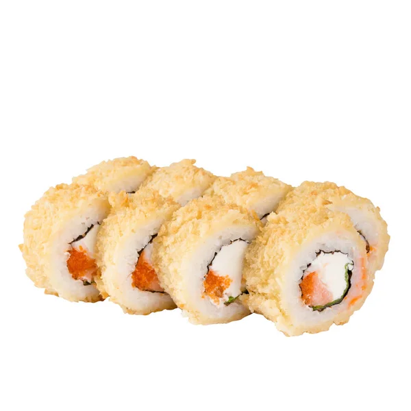 Sushi Set Close Isolado Fundo Branco — Fotografia de Stock