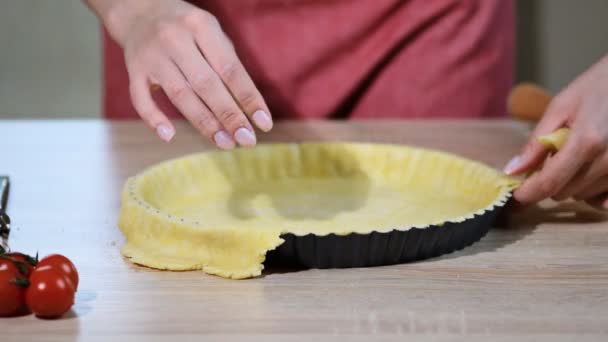 Рецепт приготовления теста пирог, торт, пирог — стоковое видео