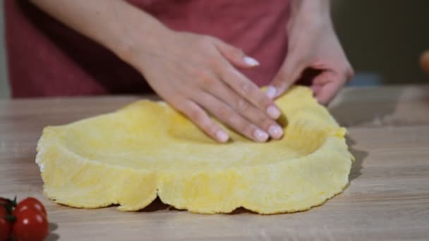 Dough preparation recipe pie, cake, tart — Stock Video