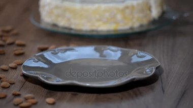 Esterhazy pastasından bir tabak koymak