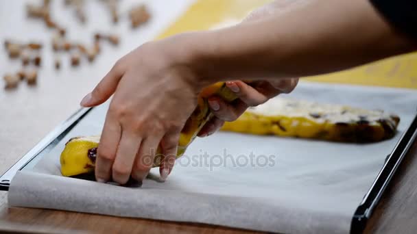 Pasta Biscotti Mirtillo Prepara Cuocere — Video Stock
