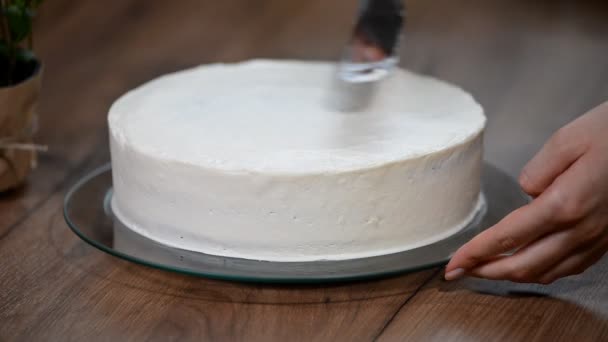 Proceso Hacer Pastel Una Tienda Dulces — Vídeos de Stock