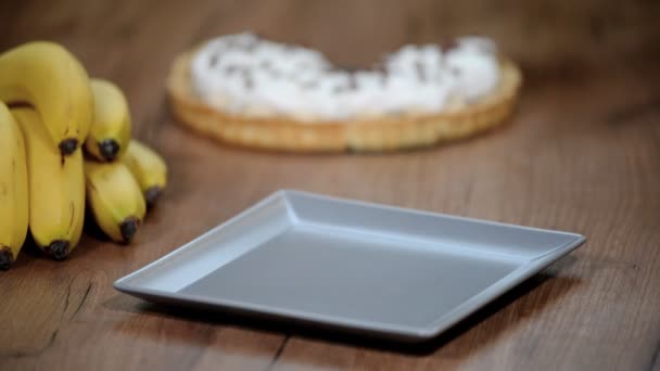 Tarte Banoffee Aux Bananes Crème Fouettée Chocolat — Video