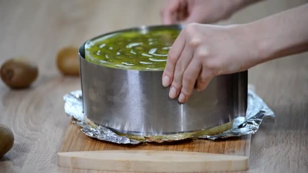 Enlever Gâteau Mousse Anneau Pâtisserie — Video