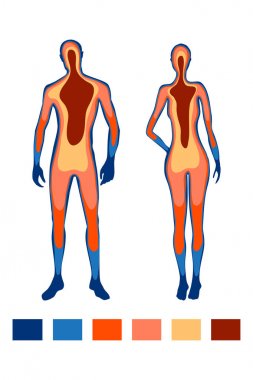 Termografi. Sıcaklık thermogram. Vektör