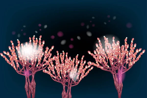 Penicillium Slide Blauschimmel Myzel Und Konidiophoren Schimmel Mikroskopie — Stockvektor
