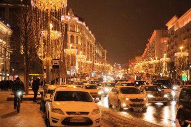 Moskova - 05 Ocak 2017: Güzel Noel ve yeni yıl deco