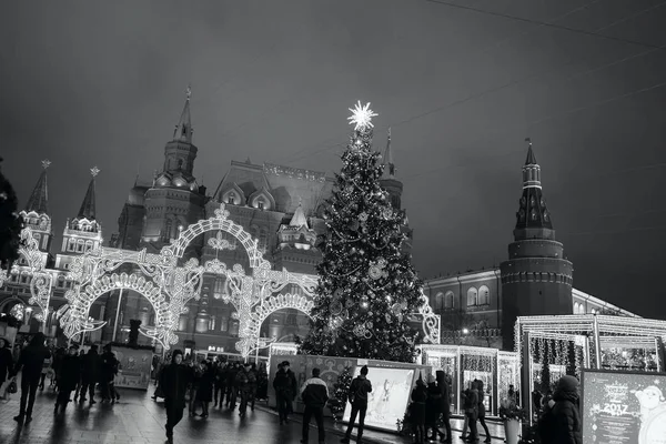 Москва Россия Декабря 2016 Декорации Елкой Ярмарка Празднованию Нового Года — стоковое фото