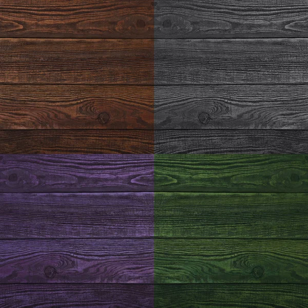 Kolaj ahşap yüzeyler dört farklı renk — Stok fotoğraf