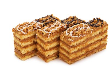 fıstıklı kek krem buzlanma beyaz izole ile dekore edilmiş 