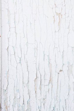 Çatlama ve bir duvara soyulması beyaz boya. Antika ahşap arka plan-soyulması boya ile. Işınlanmış boya ile eski Yönetim Kurulu