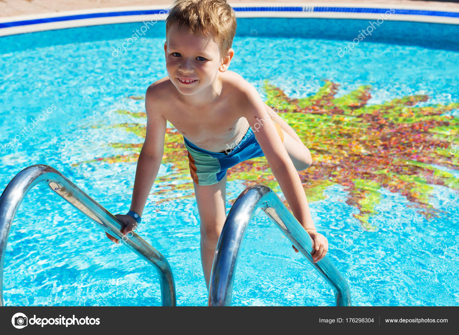 cute boy swim