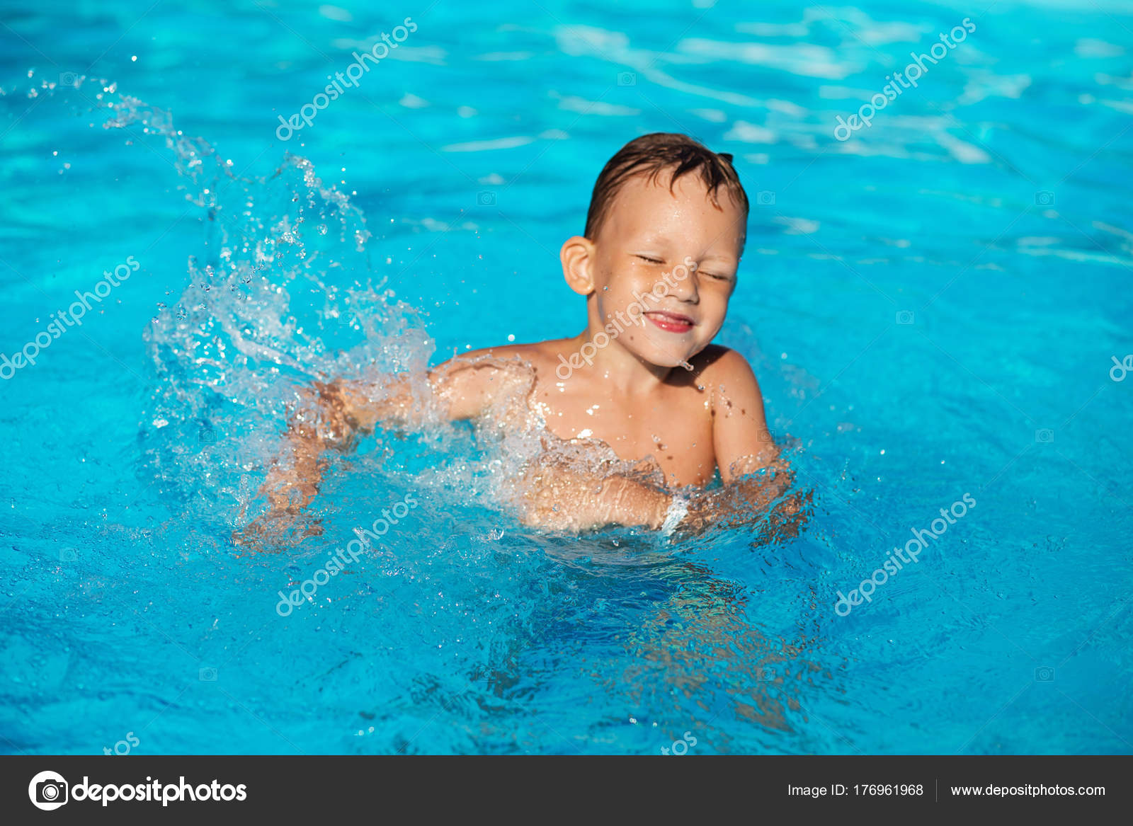 cute boy swim