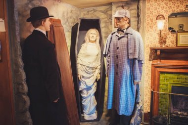 LONDON - AUGUST 24, 2017: The Sherlock Holmes museum is located  clipart