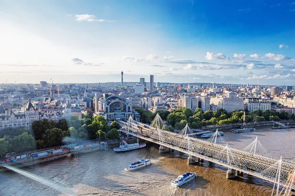 Londýn Srpna 2017 Pohled Panoráma Města Vyhlídkového Kola London Eye — Stock fotografie