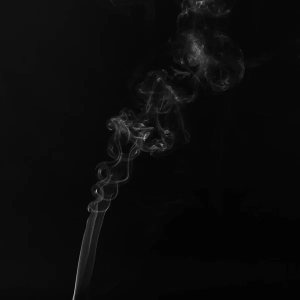 Fehér füst fekete háttér — Stock Fotó