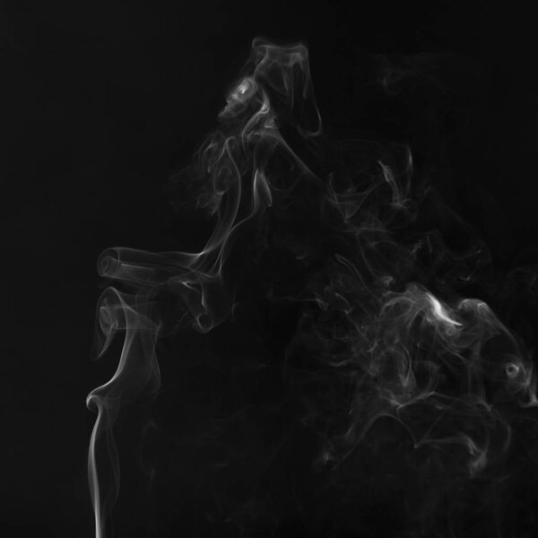 White Smoke on black background