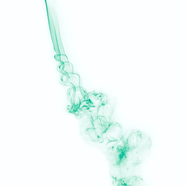 Gyönyörű Zöld Füst Fehér Háttér — Stock Fotó