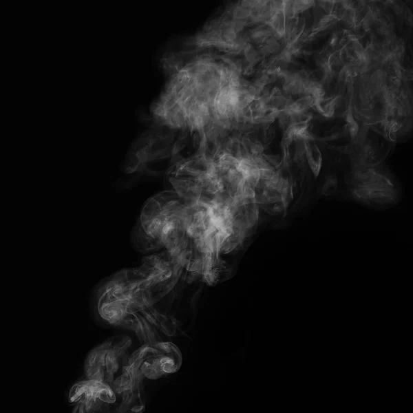 Bela Fumaça Branca Fundo Preto — Fotografia de Stock