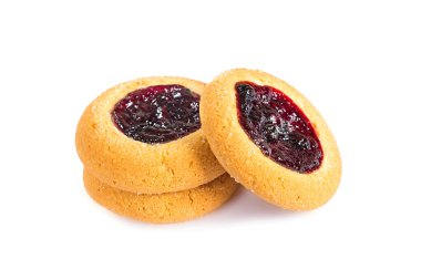 Beyaz arka planda izole edilmiş bir şekerleme. Beyaz arka planda tatlı kekler, kurabiyeler, kurabiyeler