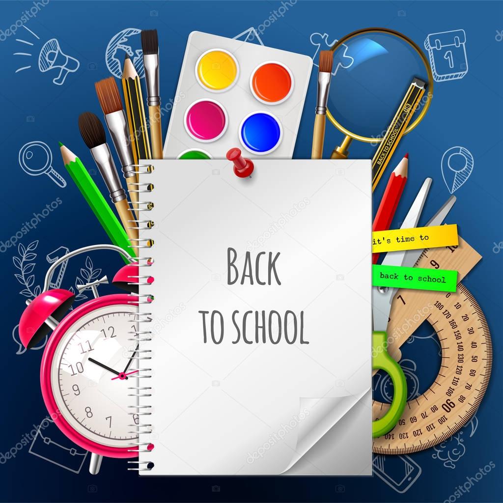 Welcome back to school, vector illustration. EPS 10