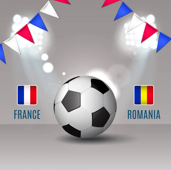 Coppa Del Calcio Francia 2016 Campionato Calcio Partita Francia Romania — Vettoriale Stock