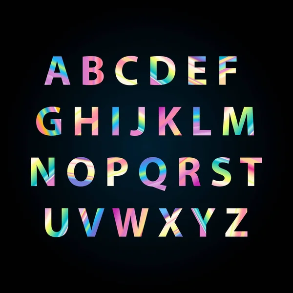 Ουράνιο Τόξο Χρώμα Αλφάβητο Ντεγκραντέ Παπαγάλος Γράμματα Κεφαλαίου Brigt Γράμματα — Διανυσματικό Αρχείο