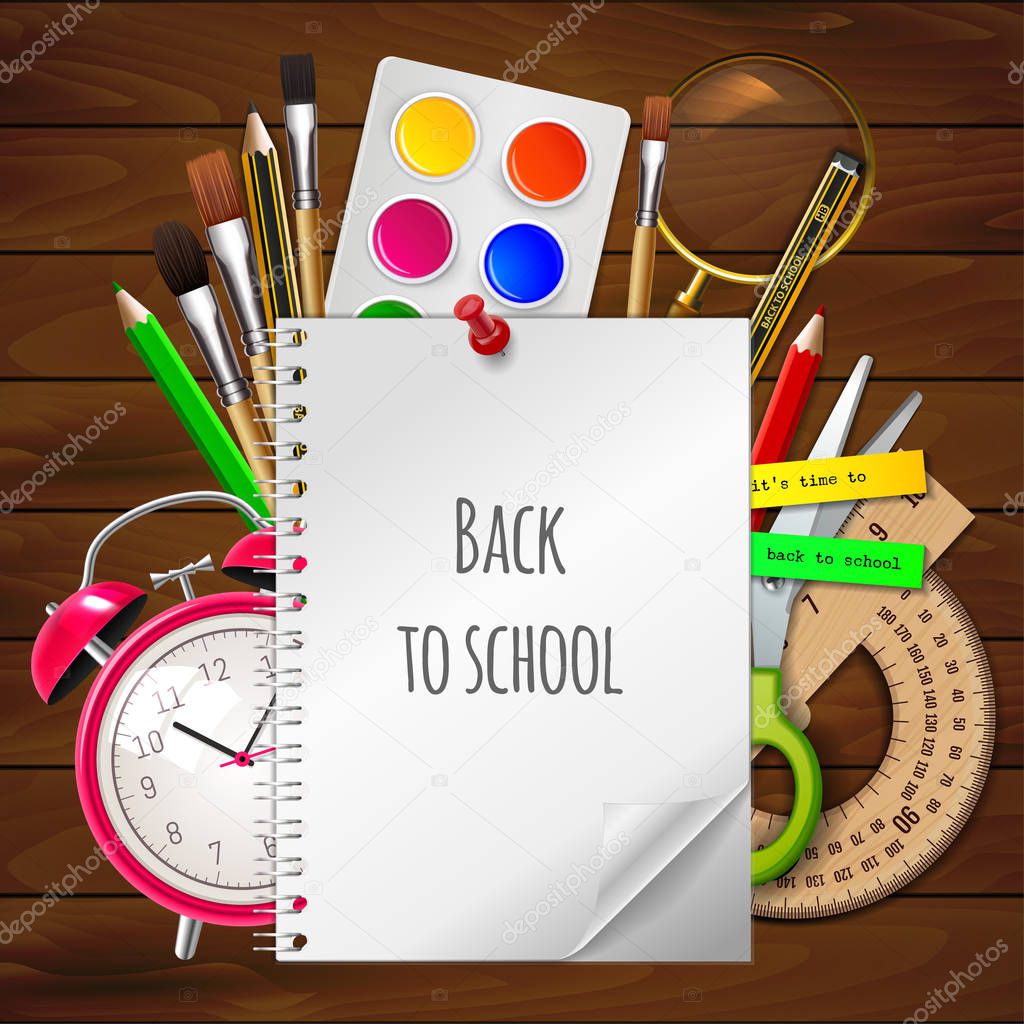 Welcome back to school, vector illustration.
