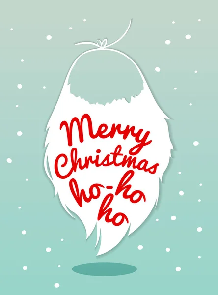 Carte de Noël avec une barbe Père Noël. Vecteur — Image vectorielle