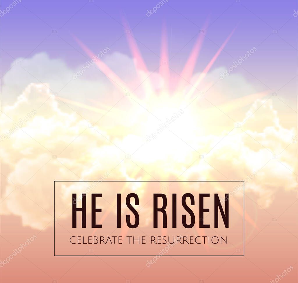 He is risen. Easter background. Vector illustration 
