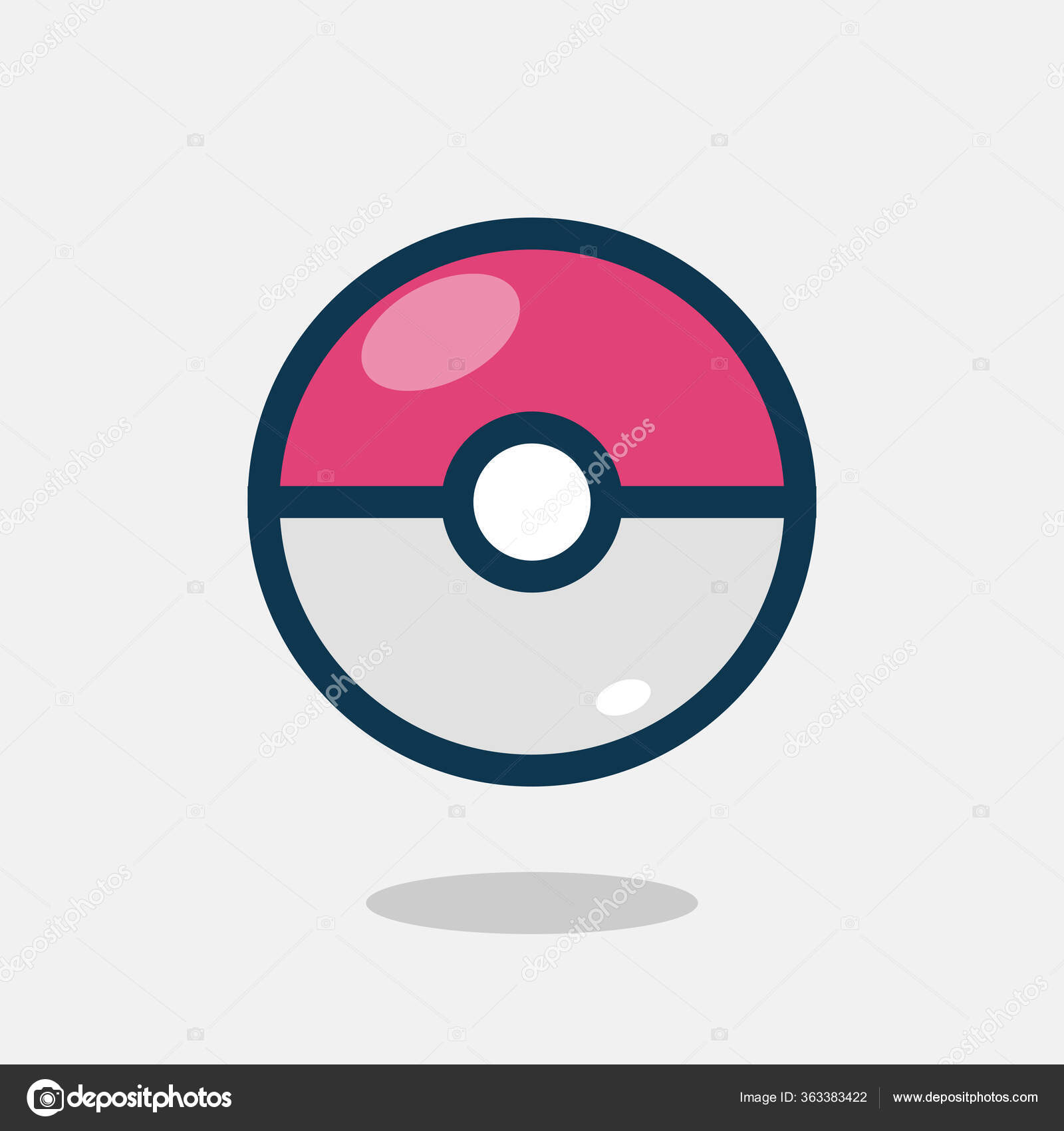 Pokeball icon vector isolated on white background, logo concept of