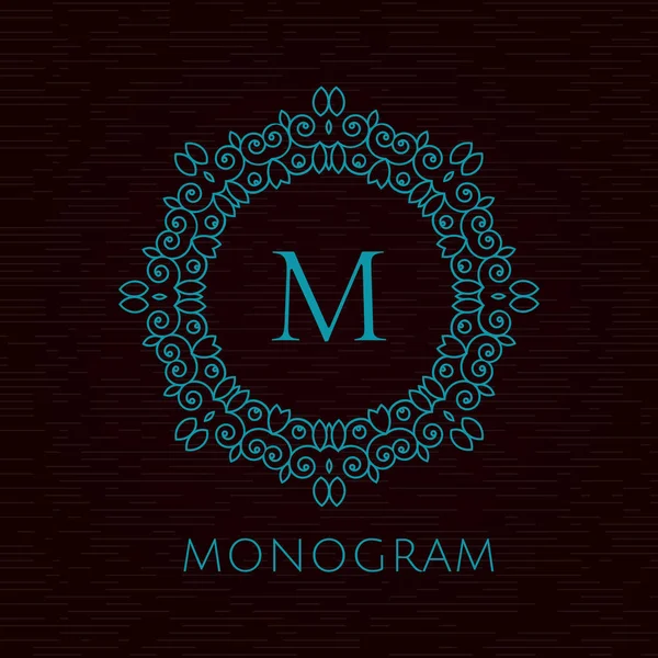 Modèle Simple Gracieux Conception Monogramme Conception Élégante Logo Art Ligne — Image vectorielle