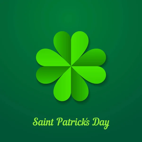 Saint Patrick Dag Bakgrund Med Grön Klöver — Stock vektor