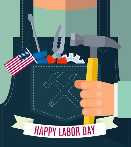 Happy Labor Day Greetings Cards Design Poster Banner Brochure Flyer — Stock Vector