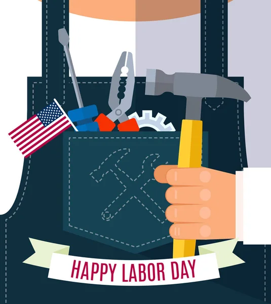 Happy Labor Day Greetings Cards Design Poster Banner Brochure Flyer — Stock Vector