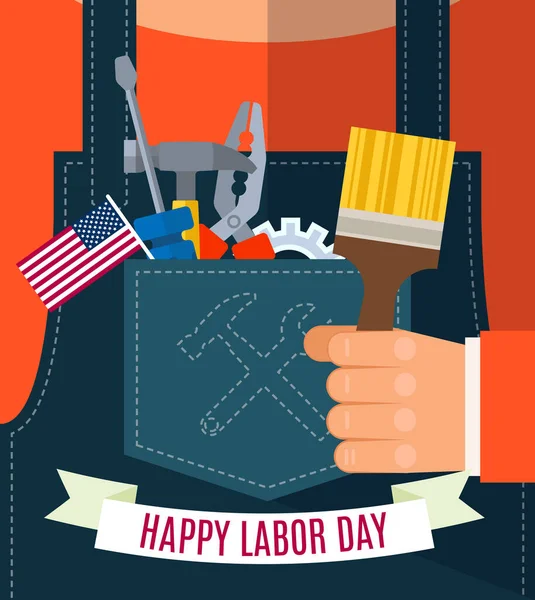 Happy Labor Day Greetings Cards Design Poster Banner Brochure Flyer — Stock Vector